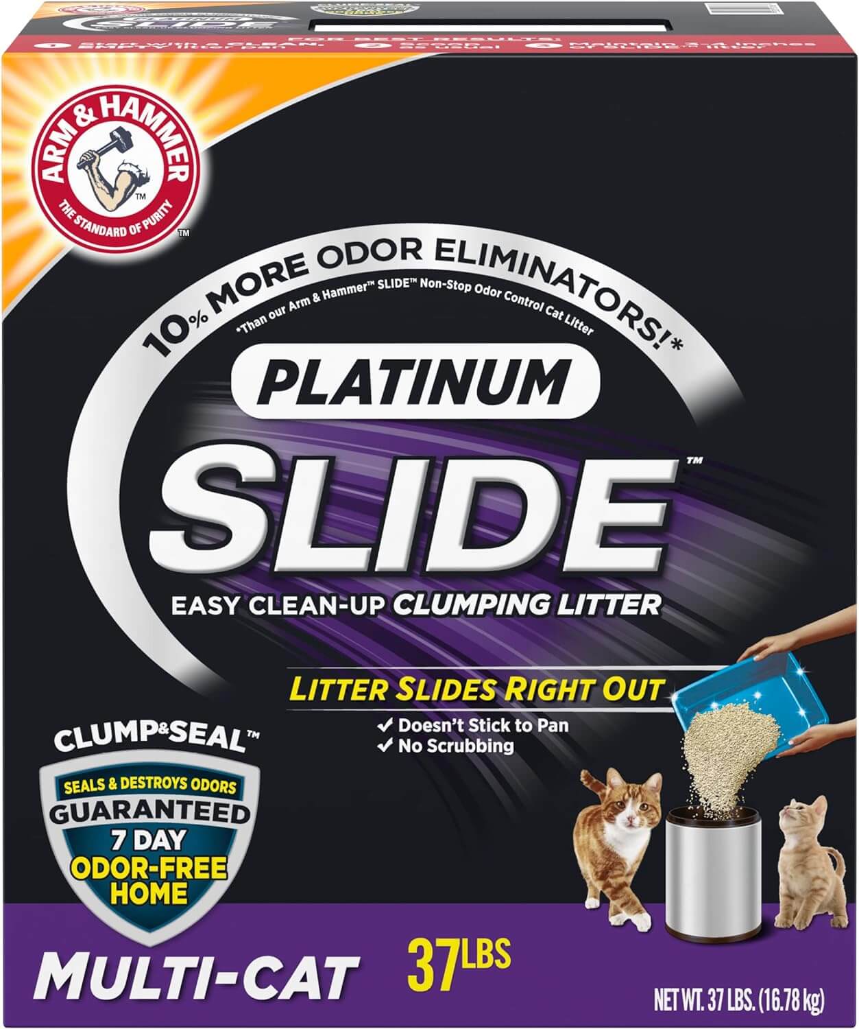 Arm & Hammer Platinum SLIDE Easy Clean, Clumping Litter