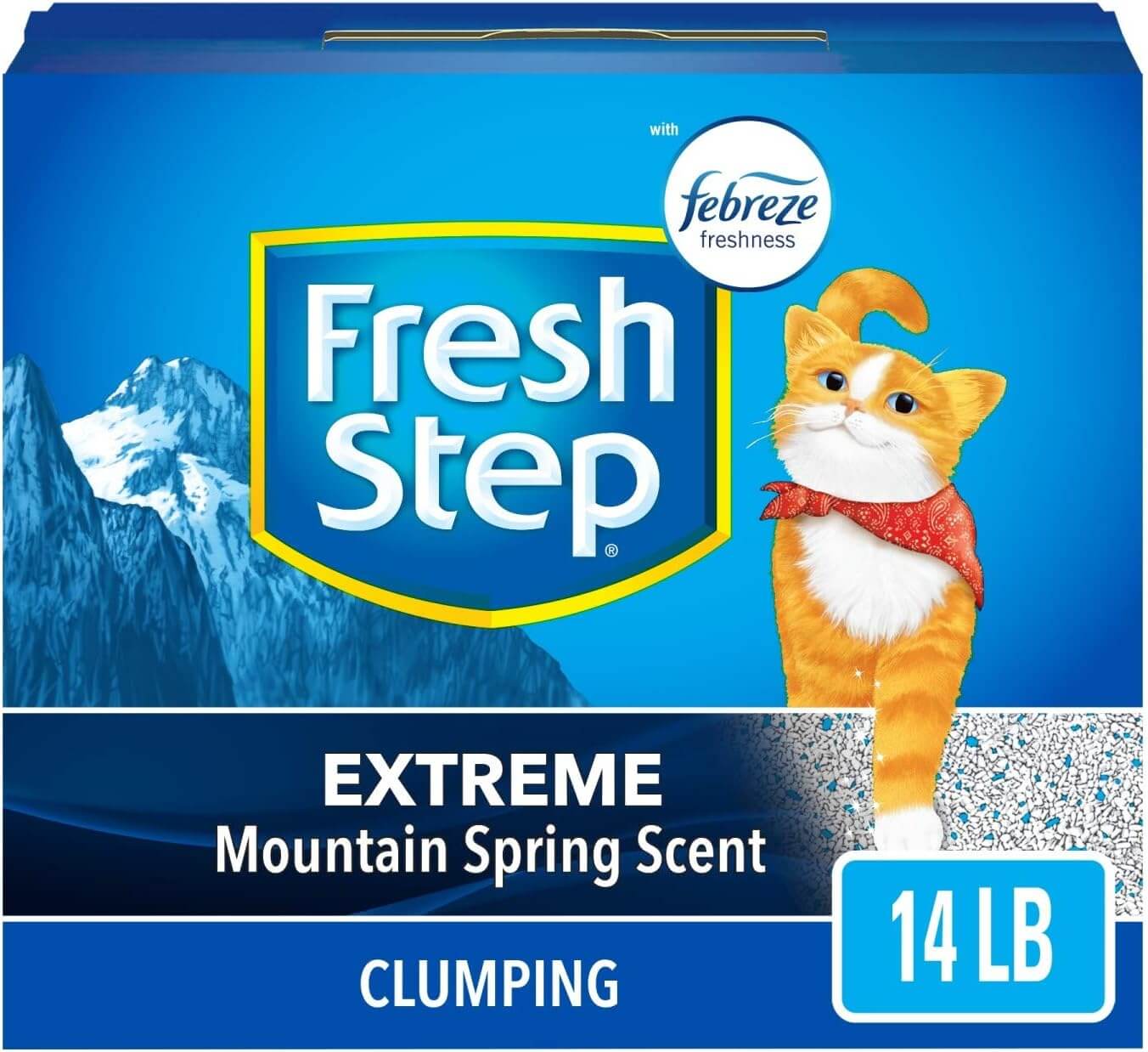 Fresh Step Clumping Cat Litter with Febreze, Extreme Mountain Spring Scent