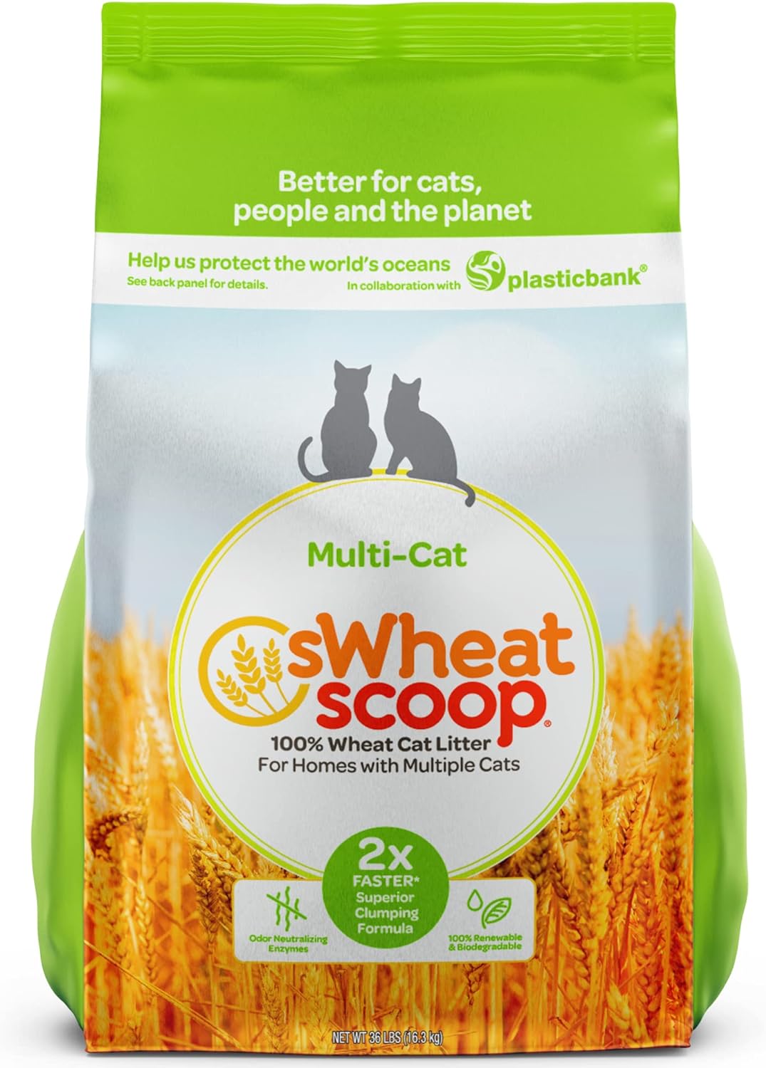 sWheat Scoop Multi-Cat Natural Wheat Cat Litter