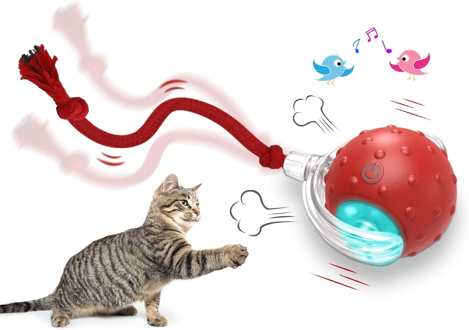 Giociv Interactive Chirping & Motion Activated Cat Toys Ball